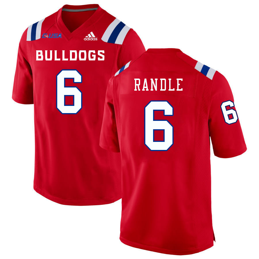 Men-Youth #6 Brevin Randle Louisiana Tech Bulldogs 2023 College Football Jerseys Stitched Sale-Red